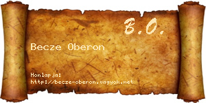 Becze Oberon névjegykártya